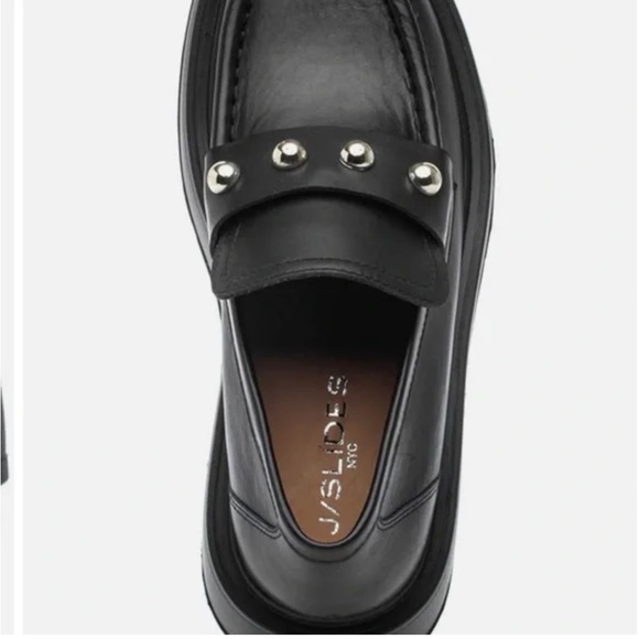 J SLIDES J/SLIDES VICKY Black Leather Platform NEW NEVER WORN Size 8 - Picture 4 of 6